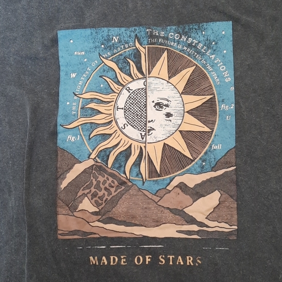 Pull&Bear Astrology Mineral Washed  Tshirt - Picture 2 of 4